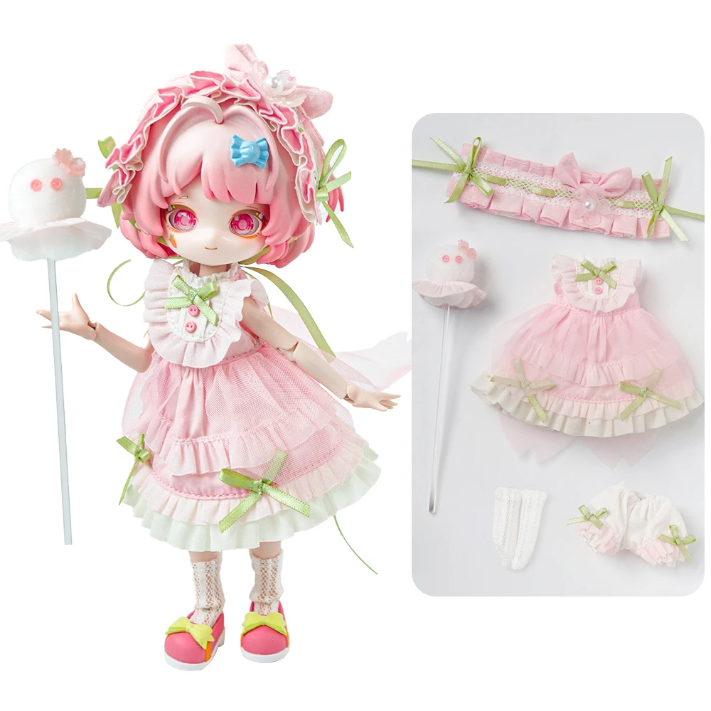 OB11 Clothes Puffy skirt set Lace bow pink dress Fairy stick headdress for P9 YMY Ufdoll GSC 1/12BJD Obitsu11 Doll Accessories
OB11 Clothes Puffy skirt set Lace bow pink dress Fairy stick headdress for P9 YMY Ufdoll GSC 1/12BJD Obitsu11 Doll Accessories