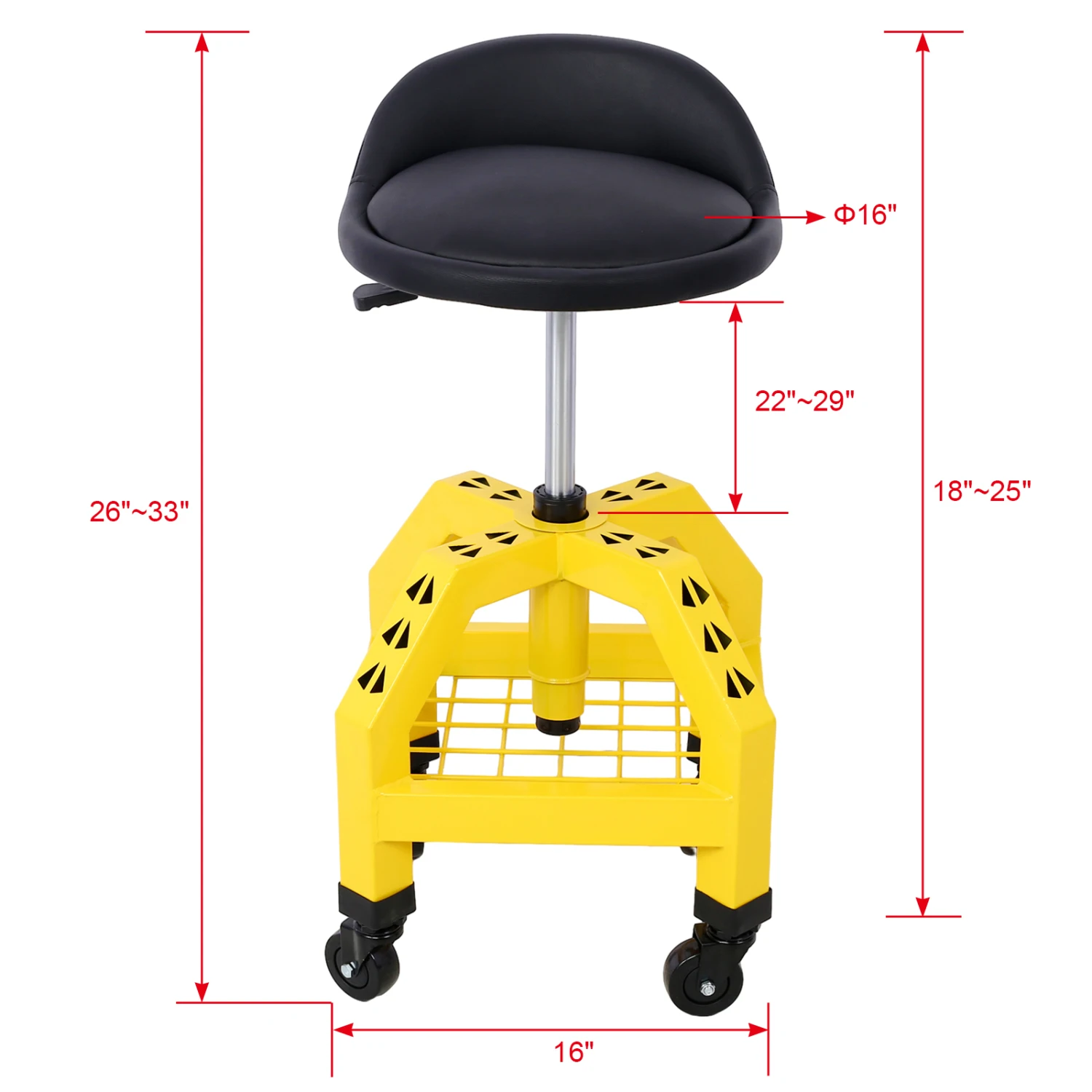 Pneumatic 360 Degree Swivel Stool, Mechanics Rolling Creeper Seat, Heavy Duty Rolling Mechanics Stool, Shop Stool with Casters y
Pneumatic 360 Degree Swivel Stool, Mechanics Rolling Creeper Seat, Heavy Duty Rolling Mechanics Stool, Shop Stool with Casters y
