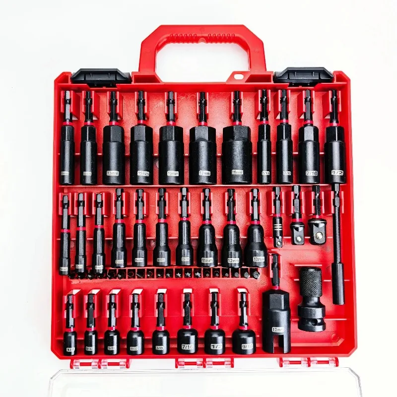 55PC Magnetic Socket Bit Set Black Impact Resistant Metric Deep Socket Wrench Kit
55PC Magnetic Socket Bit Set Black Impact Resistant Metric Deep Socket Wrench Kit