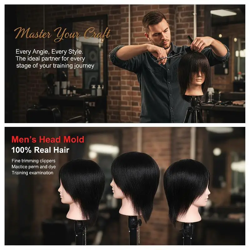 1 Set Real Human Hair Mannequin Head With Free Clamp Stand For Hairdressing Trainees Practicing Cutting Bleaching Dyeing Perming
1 Set Real Human Hair Mannequin Head With Free Clamp Stand For Hairdressing Trainees Practicing Cutting Bleaching Dyeing Perming