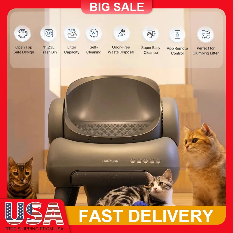 Automatic Self Cleaning Cat Litter Box APP Control Open Top Design Odor Free Waste Disposal Large Capacity Safe for Multi Cats
Automatic Self Cleaning Cat Litter Box APP Control Open Top Design Odor Free Waste Disposal Large Capacity Safe for Multi Cats