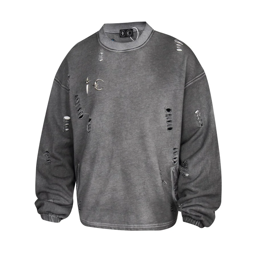 Retro Waed Distred Metal Star Moon round Ne Hoodie Loose Fit Casual Sweatirt for Young Men Autumn Season Sle
Retro Waed Distred Metal Star Moon round Ne Hoodie Loose Fit Casual Sweatirt for Young Men Autumn Season Sle