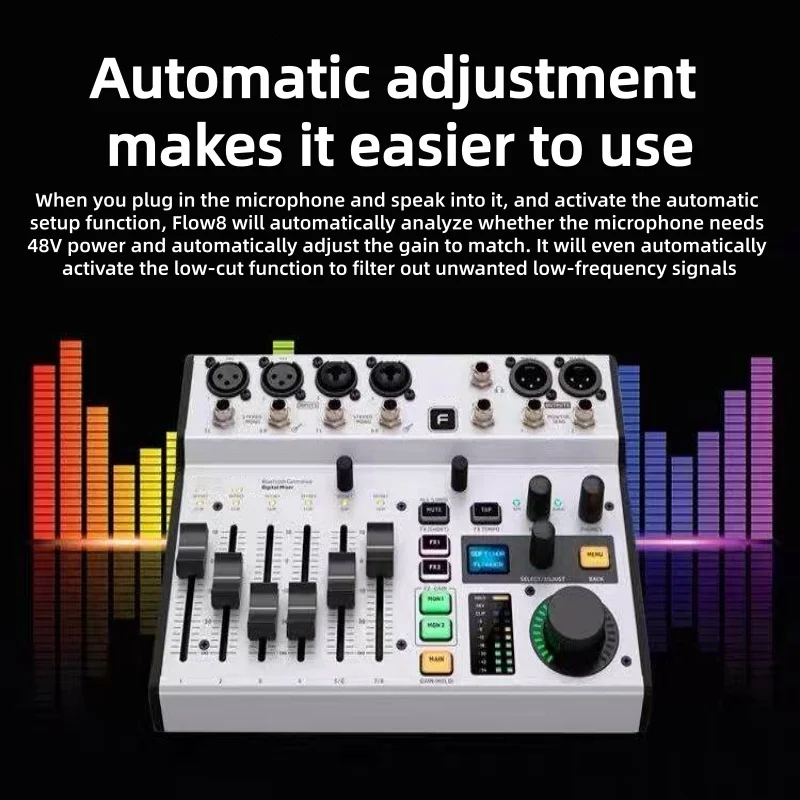 8 Channel Portable Digital Mixer Bluetooth USB Audio Interface Multi-Effect Stereo Mixing Console for Podcast Content Creation
8 Channel Portable Digital Mixer Bluetooth USB Audio Interface Multi-Effect Stereo Mixing Console for Podcast Content Creation