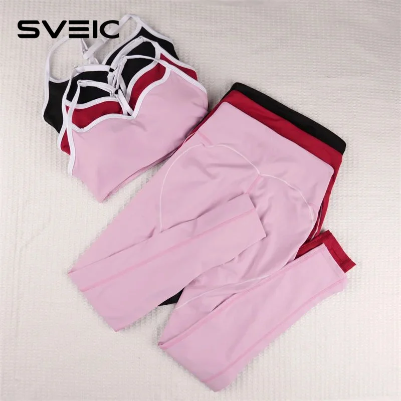 SVEIC Yoga Bra Set Contrasting Color Fitness Sports Suits High Waisted Leggings Sportswear Workout Running Training Gym Clothing
SVEIC Yoga Bra Set Contrasting Color Fitness Sports Suits High Waisted Leggings Sportswear Workout Running Training Gym Clothing