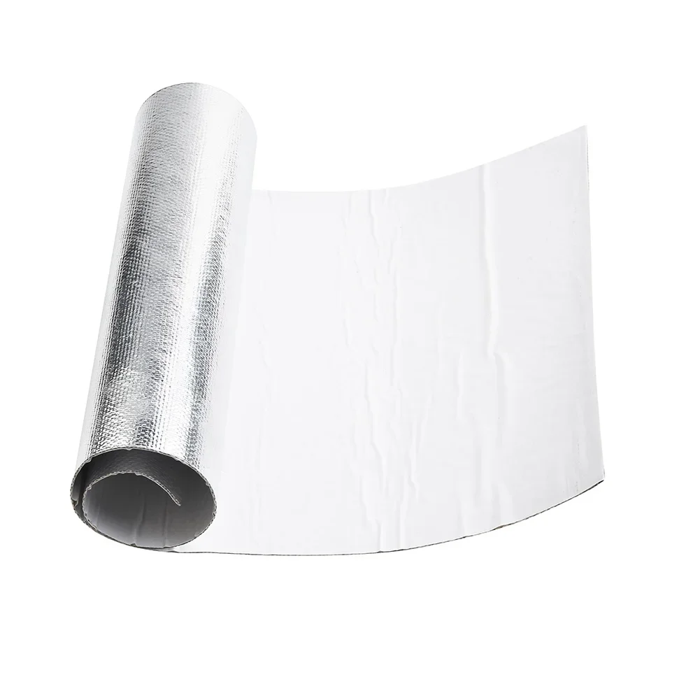 Cohesively constructed heat resistant layer made from fibreglass and aluminum at the size of twelve inches by twenty four inches
Cohesively constructed heat resistant layer made from fibreglass and aluminum at the size of twelve inches by twenty four inches