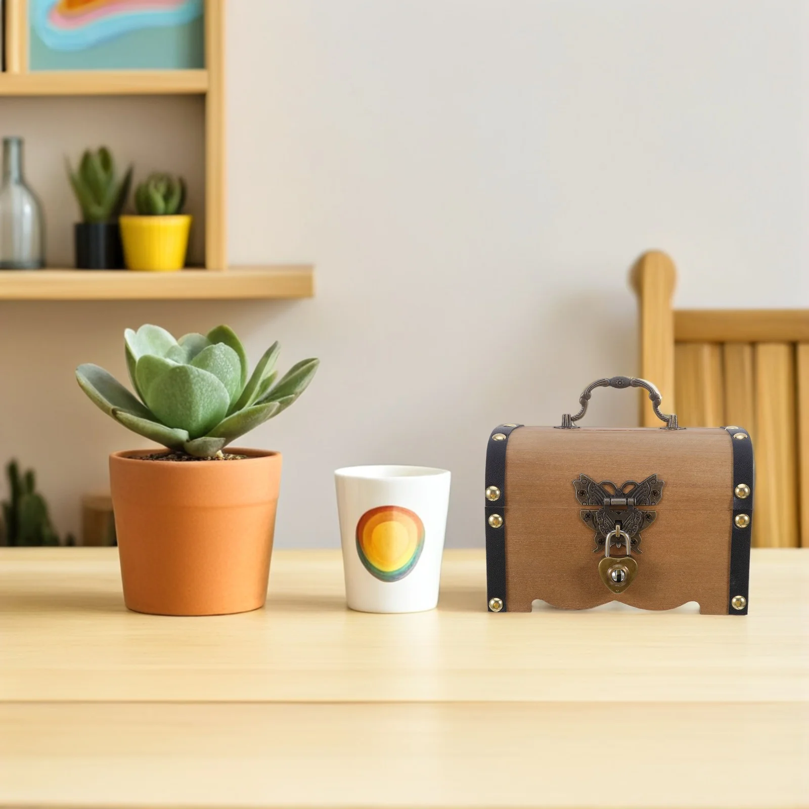 Retro Wood Treasure Chest Box Lockable Jewelry Storage Organizer for Kids Money Bank Vintage Small Decorative Box with Hinged
Retro Wood Treasure Chest Box Lockable Jewelry Storage Organizer for Kids Money Bank Vintage Small Decorative Box with Hinged