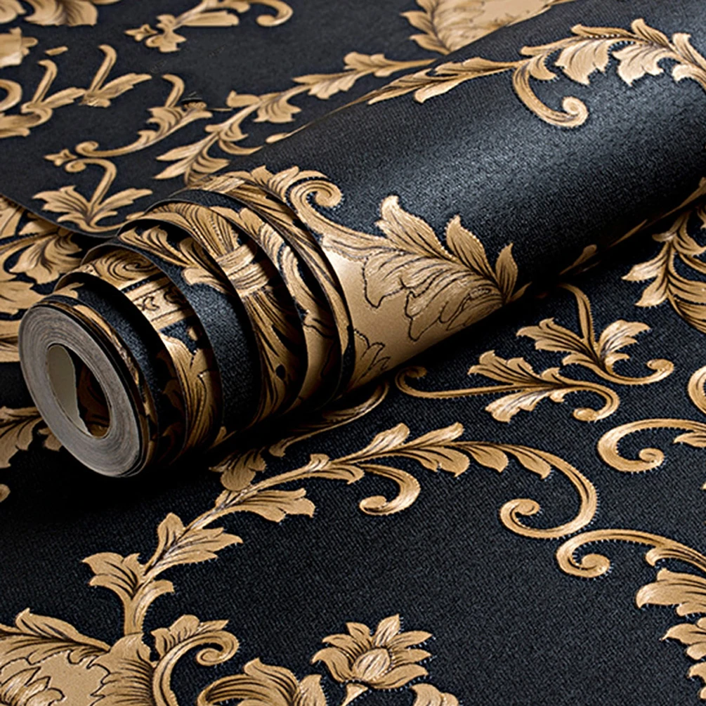 3D Embossed Texture Metallic Damask Wallpaper for Wall Roll, Washable Vinyl PVC Decoration, Black and Gold, High Grade
3D Embossed Texture Metallic Damask Wallpaper for Wall Roll, Washable Vinyl PVC Decoration, Black and Gold, High Grade