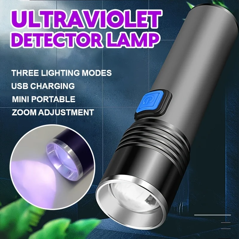 395 нм УФ-фонарик Blacklight с возможностью масштабирования USB перезаряжаемый УФ-свет Ультрафиолетовый фонарик для обнаружения мочи домашних животных отверждение смолы
395 нм УФ-фонарик Blacklight с возможностью масштабирования USB перезаряжаемый УФ-свет Ультрафиолетовый фонарик для обнаружения мочи домашних животных отверждение смолы