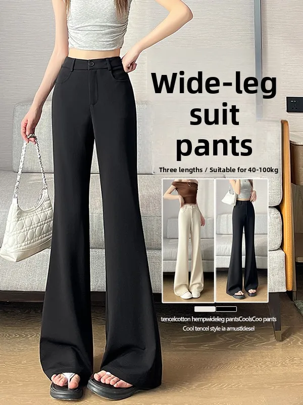 High Waist Wide Leg Suit Pants Casual Elastic Slimming Drapey Flared Suit Trousers plus Size Polyester Spandex Blend
High Waist Wide Leg Suit Pants Casual Elastic Slimming Drapey Flared Suit Trousers plus Size Polyester Spandex Blend