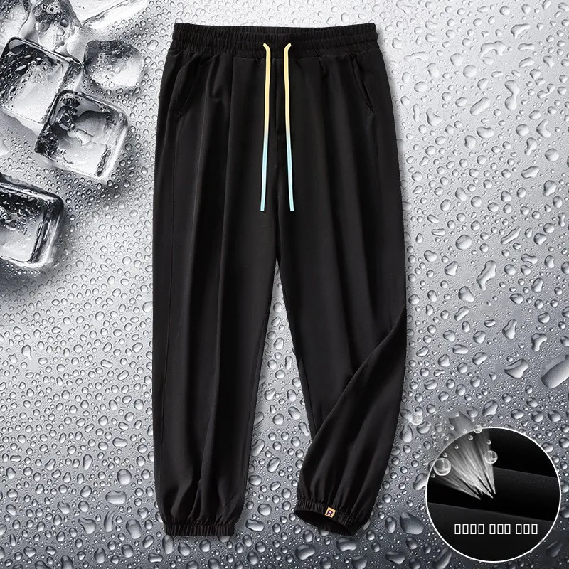 Летние свободные широкие брюки из ледяного шелка на резинке, тонкие, укороченные (7/8), с манжетами, быстросохнущие, для спорта и повседневной носки
Летние свободные широкие брюки из ледяного шелка на резинке, тонкие, укороченные (7/8), с манжетами, быстросохнущие, для спорта и повседневной носки