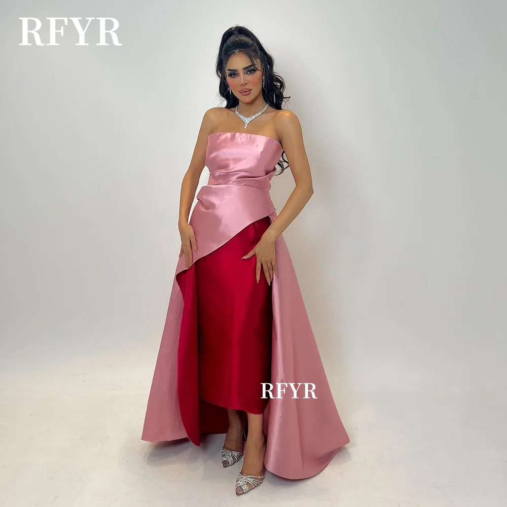 RFYR Strapless Prom Dress with Train Two Color Party Dress Princess Dress Mermaid Evening Dress for Arabic Women Customized
RFYR Strapless Prom Dress with Train Two Color Party Dress Princess Dress Mermaid Evening Dress for Arabic Women Customized