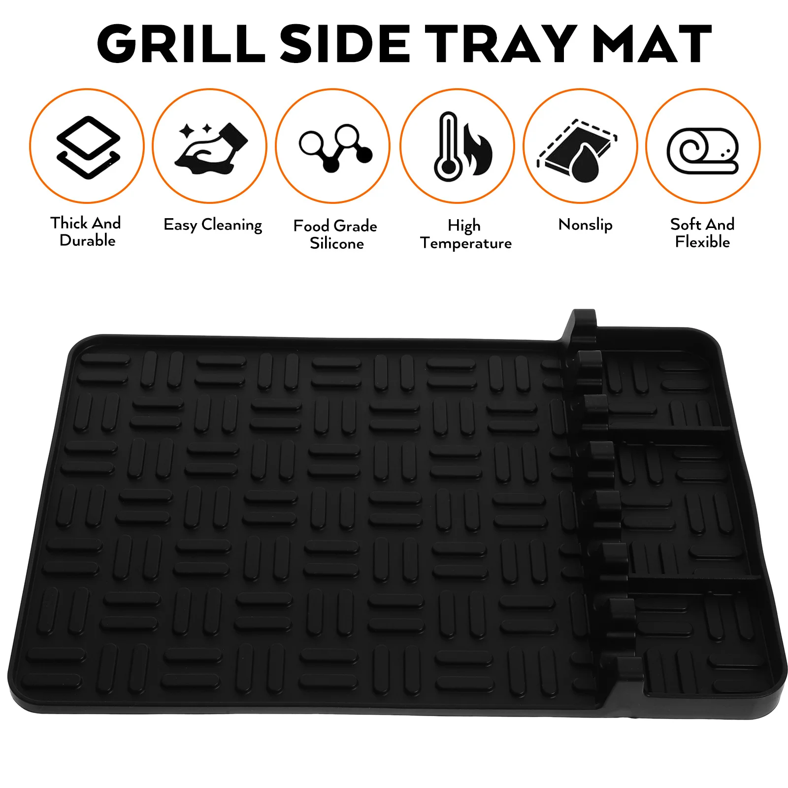 Bbq Grill Side Shelf Mat 16.5X12Inch Silicone Kitchen Counter Utensil Rest Tool Storage Organizer For Grilling Cooking Use 
Bbq Grill Side Shelf Mat 16.5X12Inch Silicone Kitchen Counter Utensil Rest Tool Storage Organizer For Grilling Cooking Use