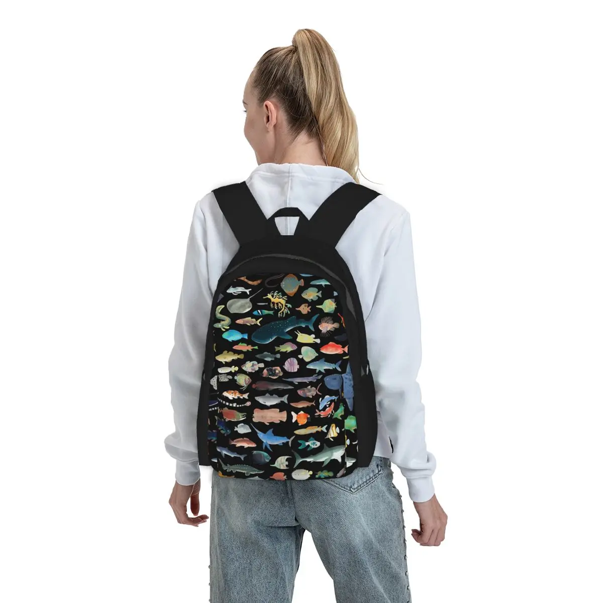 One Hundred Fish Ocean Life Scuba Diving Backpack Student BookBag Kids School Bag Laptop Shoulder Bags for Men Women
One Hundred Fish Ocean Life Scuba Diving Backpack Student BookBag Kids School Bag Laptop Shoulder Bags for Men Women