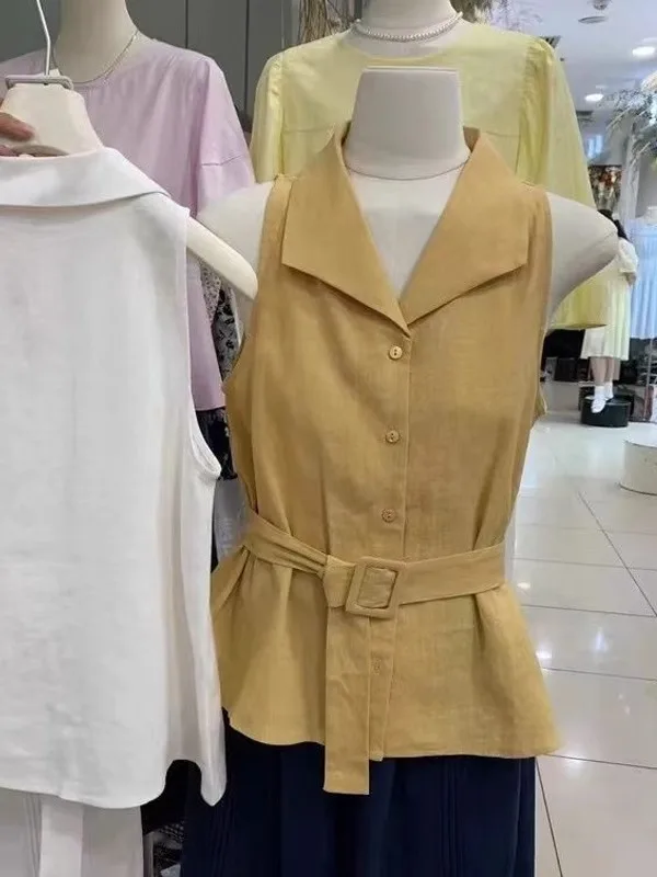 Korean Sle Slim Fit irt Women's Summer 2025 Belted Svel Collar Single Button Chic Top Trendy Pure Color
Korean Sle Slim Fit irt Women's Summer 2025 Belted Svel Collar Single Button Chic Top Trendy Pure Color