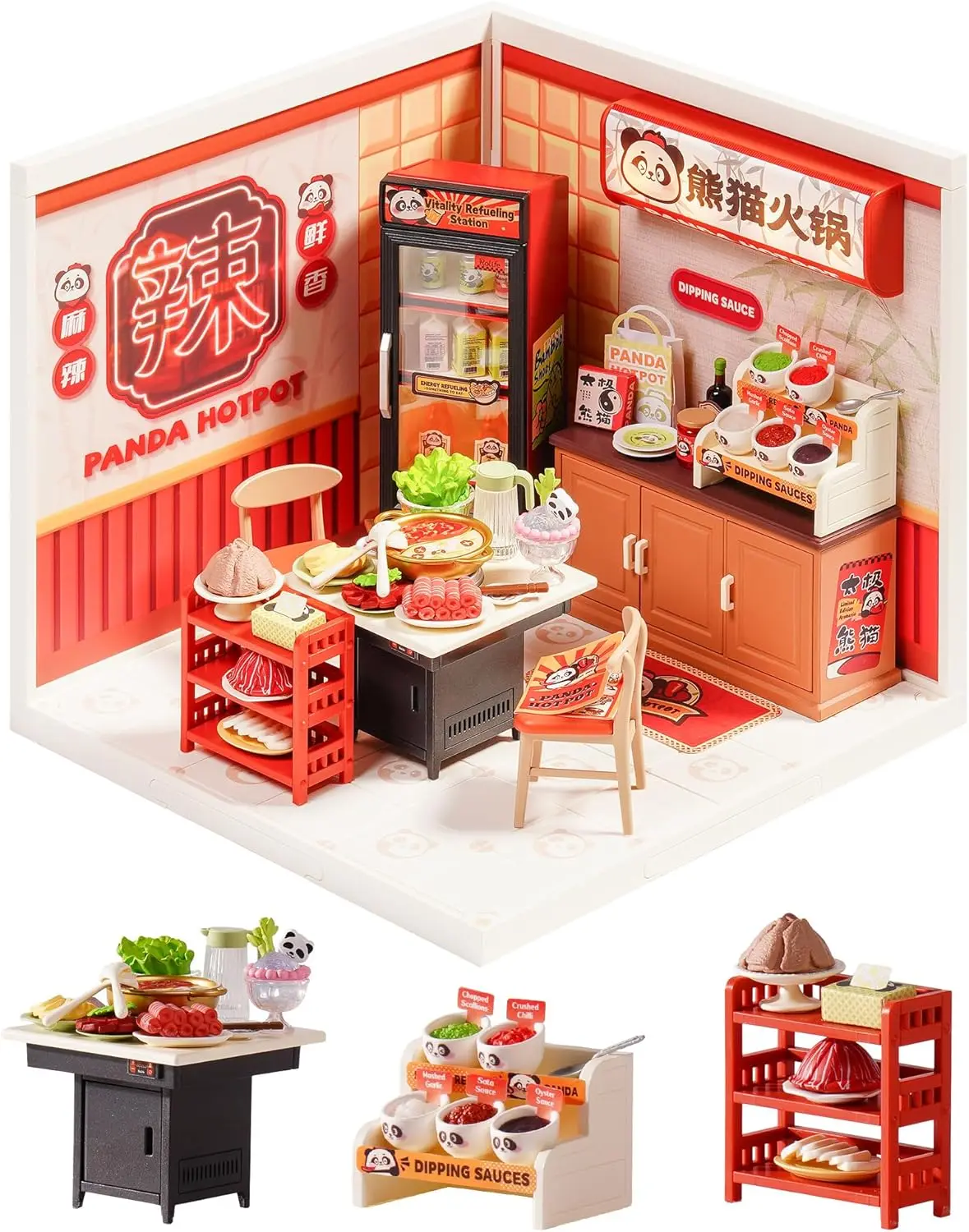 DIY Mini Panda Hot Pot Dollhouse Kit, Build Scenery for Action Figures, Creative Gift for Women Adults
DIY Mini Panda Hot Pot Dollhouse Kit, Build Scenery for Action Figures, Creative Gift for Women Adults