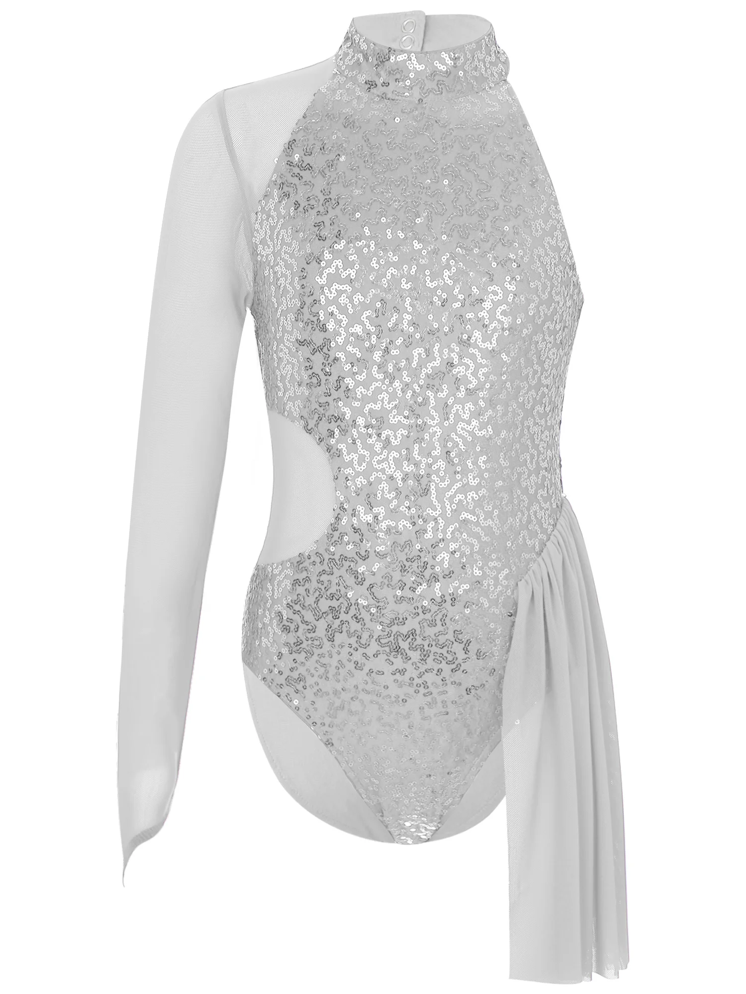 Jazz Latin Dance Figure Skating Performance Leotard Kids Girls Glittery Sequins One Shoulder Sheer Mesh Long Sleeve Bodysuit
Jazz Latin Dance Figure Skating Performance Leotard Kids Girls Glittery Sequins One Shoulder Sheer Mesh Long Sleeve Bodysuit