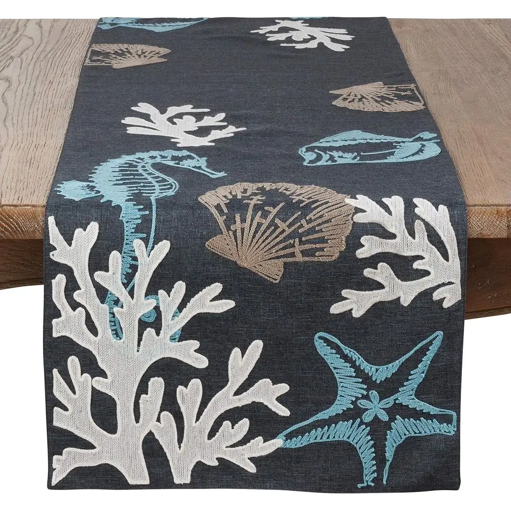 Embroidered Sea Life Table Runner, 16x70 Inches, Navy Blue for Everyday Dining and Special Occasions
Embroidered Sea Life Table Runner, 16x70 Inches, Navy Blue for Everyday Dining and Special Occasions