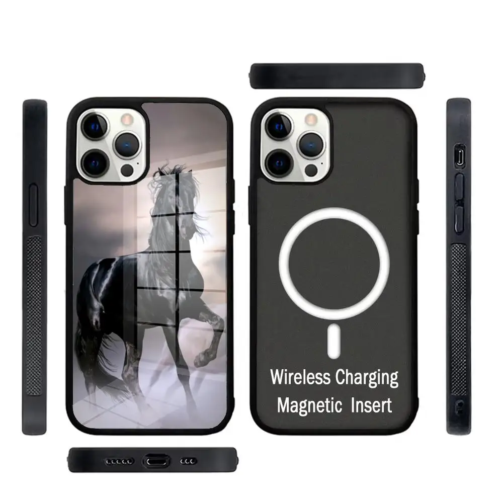 Animal Horse Phone Case Glass For IPhone 16 15 Promax 14 13 Pro 12 11 Magnetic charging Covers
Animal Horse Phone Case Glass For IPhone 16 15 Promax 14 13 Pro 12 11 Magnetic charging Covers