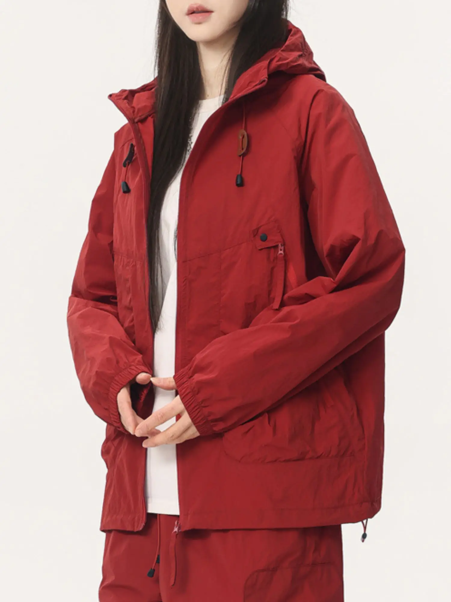 Women's Summer Lightweight Hooded Thin Big Pockets Jacket for Outdoor Biking Sun Protection Windbreaker Adjustable Drawstring
Women's Summer Lightweight Hooded Thin Big Pockets Jacket for Outdoor Biking Sun Protection Windbreaker Adjustable Drawstring