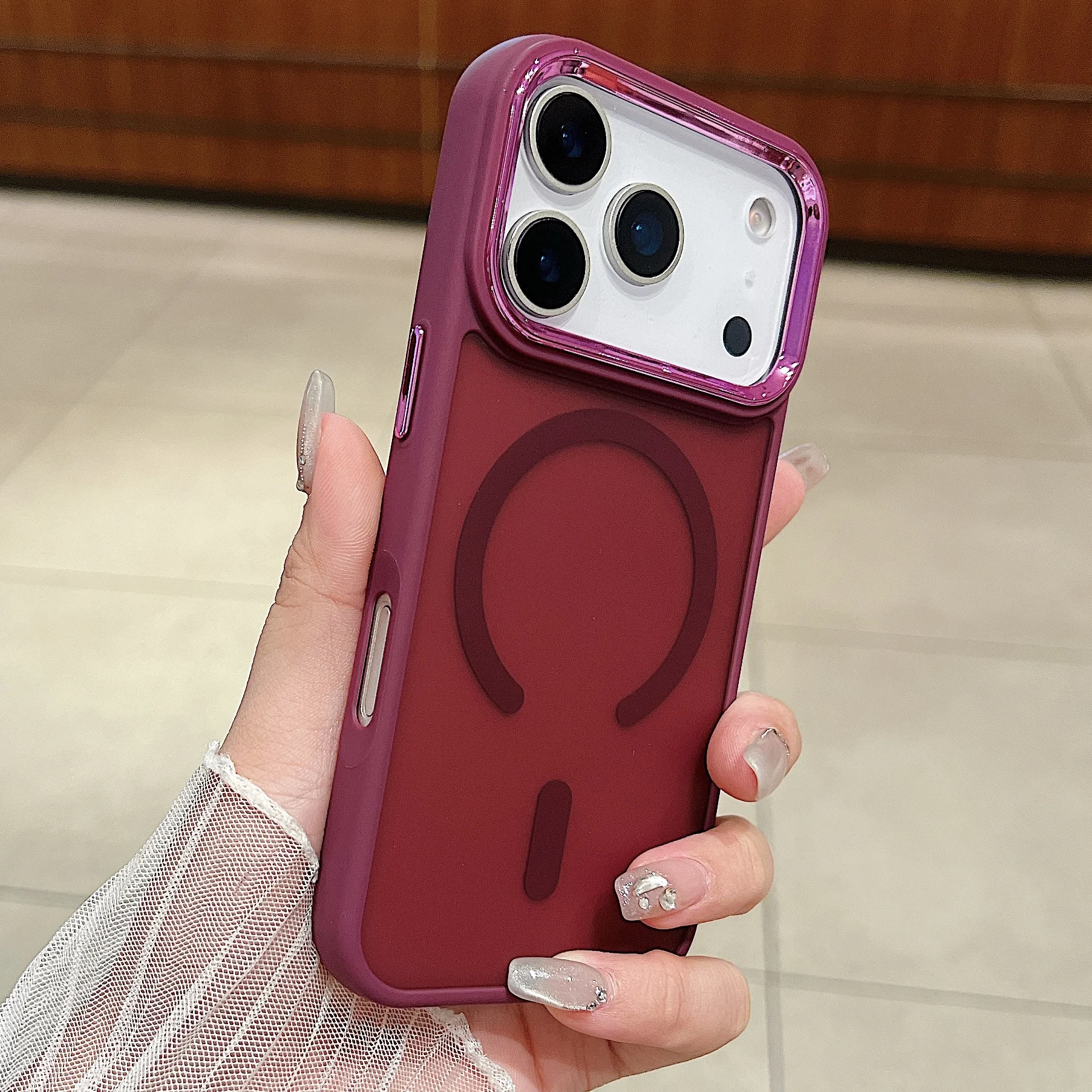 Electroplating Mirror Frame Magnetic Case For iPhone 15 16 17 Pro Max Case TPU Skin Feel Cover For MagSafe 12 13 14 Plus
Electroplating Mirror Frame Magnetic Case For iPhone 15 16 17 Pro Max Case TPU Skin Feel Cover For MagSafe 12 13 14 Plus