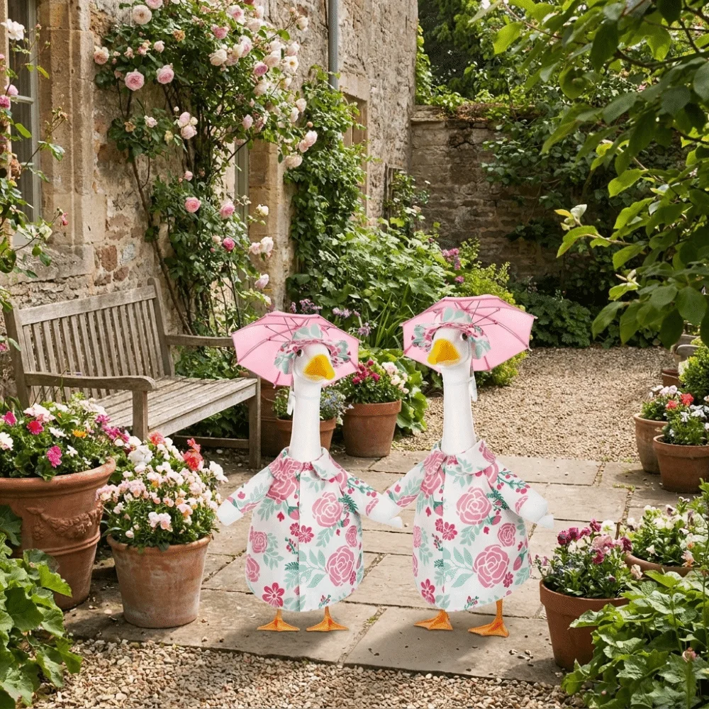 Rose Pattern Porch Goose Outfit with Umbrellas Decorative Goose Statue Costume Breathable Lawn Goose Clothes Celebration
Rose Pattern Porch Goose Outfit with Umbrellas Decorative Goose Statue Costume Breathable Lawn Goose Clothes Celebration