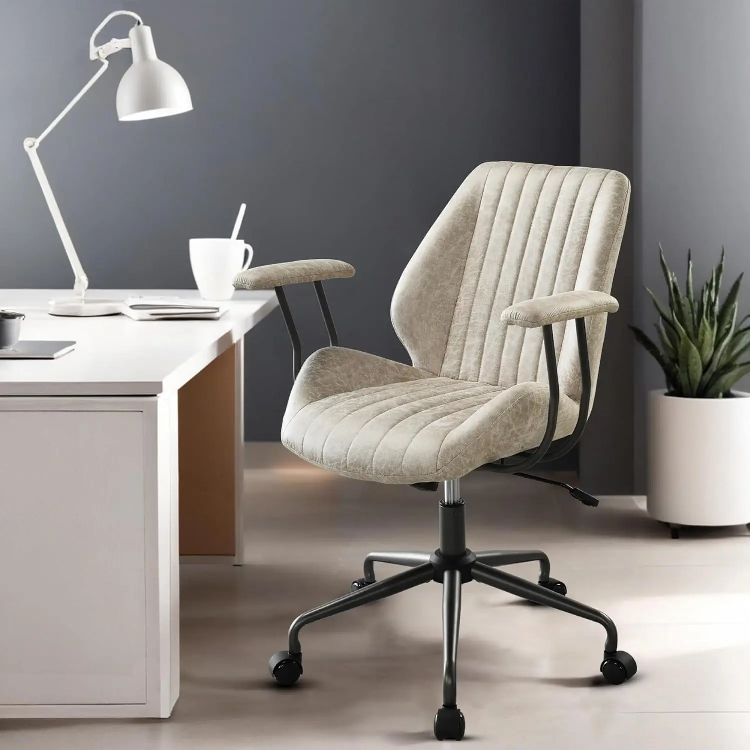 Mid Ba Home Office Chair, Mid Vintage Executive Office Chair,Comfy Ergonomic Rolling Office Task Chair With Lumbar Support,Faux
Mid Ba Home Office Chair, Mid Vintage Executive Office Chair,Comfy Ergonomic Rolling Office Task Chair With Lumbar Support,Faux