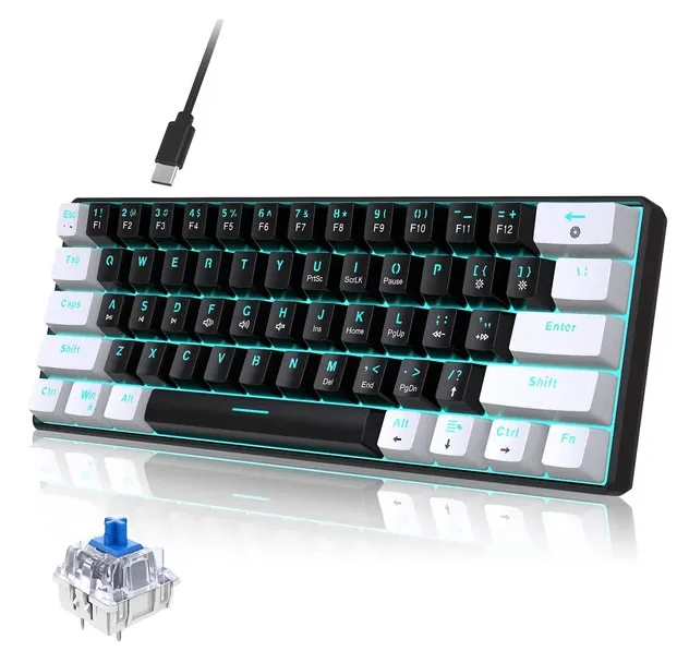 UHM 60% Проводная механическая игровая клавиатура, мини-клавиатура с RGB-подсветкой и синим переключателем/мультимедийными клавишами, водонепроницаемая маленькая ультра-комплект
UHM 60% Проводная механическая игровая клавиатура, мини-клавиатура с RGB-подсветкой и синим переключателем/мультимедийными клавишами, водонепроницаемая маленькая ультра-комплект