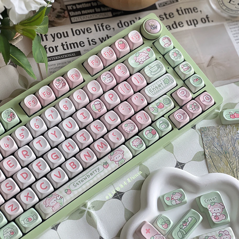 Lamb strawberry ball SOA height key cap PBT material 141 key position round cute gift
Lamb strawberry ball SOA height key cap PBT material 141 key position round cute gift