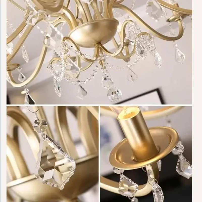 Iron Art American Crystal Chandelier Living Room Lamp French Light Luxury Creative Personality Master Bedroom Dining Room Lamp
Iron Art American Crystal Chandelier Living Room Lamp French Light Luxury Creative Personality Master Bedroom Dining Room Lamp