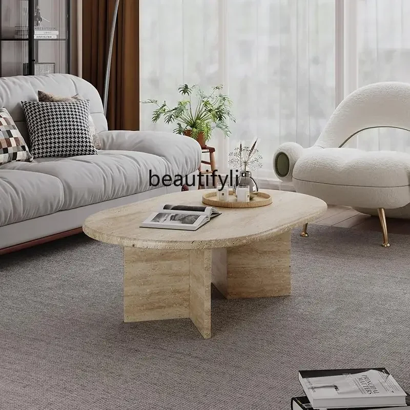 ss25 Travertine coffee table modern simple small apartment living room oval retro luxury stone small tea table
ss25 Travertine coffee table modern simple small apartment living room oval retro luxury stone small tea table