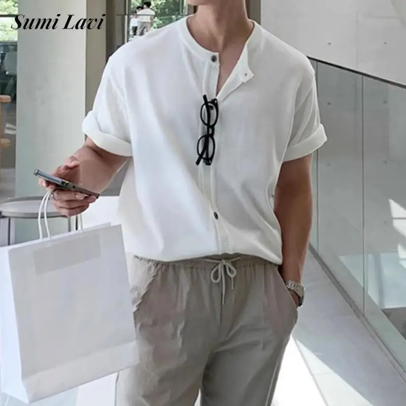 Fashionable Mens Knitting Shirts Vintage Solid Color O Neck Button-up Cardigan Tops 2026 Spring Summer Men Casual Knitted Shirt
Fashionable Mens Knitting Shirts Vintage Solid Color O Neck Button-up Cardigan Tops 2026 Spring Summer Men Casual Knitted Shirt