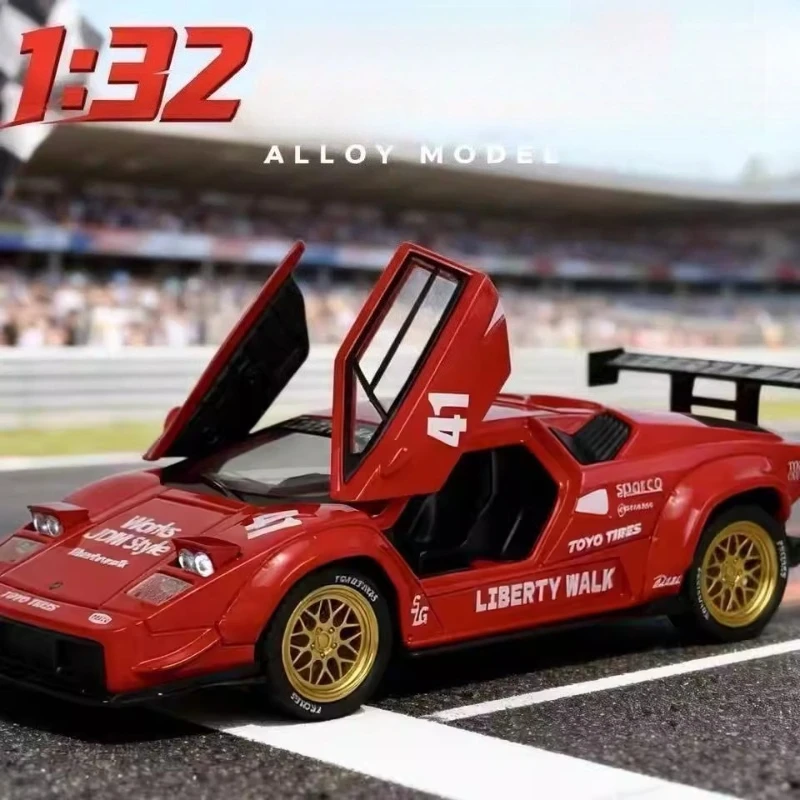 Масштабная модель спортивного автомобиля Countach LP500 LBWK 1:32, литая металлическая игрушка, гоночная машина с имитацией звука и света, подарок для детей
Масштабная модель спортивного автомобиля Countach LP500 LBWK 1:32, литая металлическая игрушка, гоночная машина с имитацией звука и света, подарок для детей