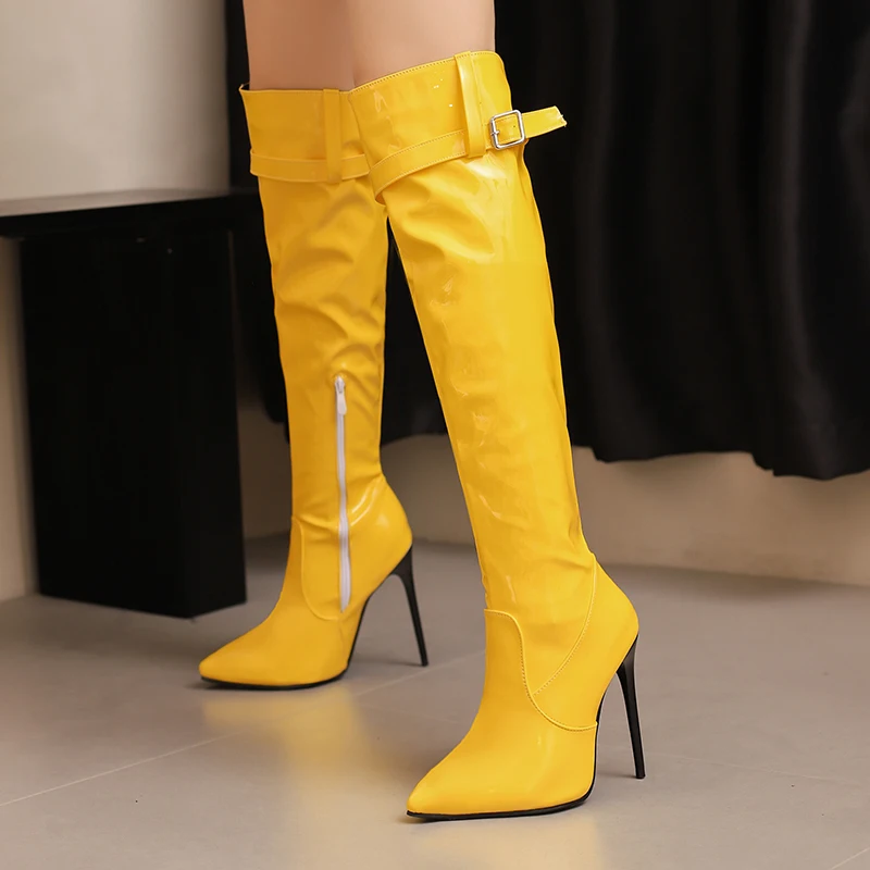 YMECHIC 2026 Sexy Fashion Patent Leather Ladies Knee High Boots Green Orange Long Botas Pointed Toe High Heels Party Women Shoes
YMECHIC 2026 Sexy Fashion Patent Leather Ladies Knee High Boots Green Orange Long Botas Pointed Toe High Heels Party Women Shoes