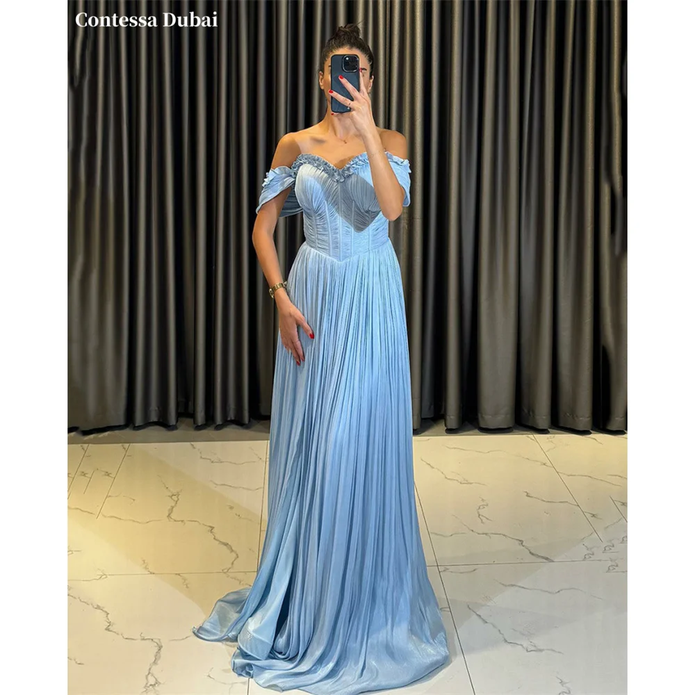 Contessa Custom Baby Blue Ruffled Neck Evening Dress Pleated Satin Prom Dresses Corset Vestidos De Noche Mermaid Formal Evening
Contessa Custom Baby Blue Ruffled Neck Evening Dress Pleated Satin Prom Dresses Corset Vestidos De Noche Mermaid Formal Evening