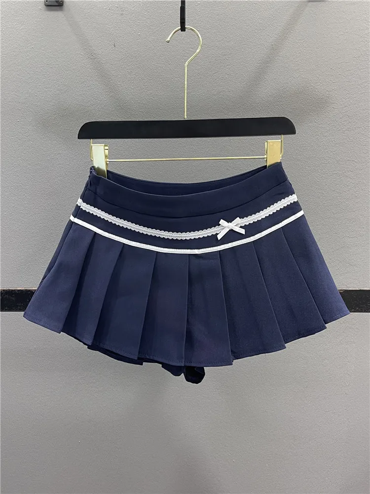 Sweet Cool School Style Half Skirt with Knot Lace Splicing A-Line for Women Summer Slimming Casual Cotton Blend
Sweet Cool School Style Half Skirt with Knot Lace Splicing A-Line for Women Summer Slimming Casual Cotton Blend