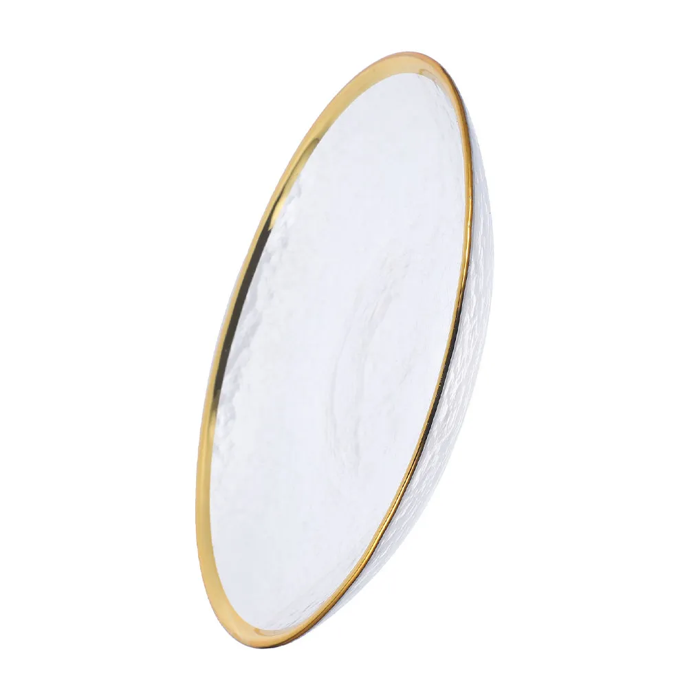 Glass Salad Plate Golden Edge Multi-Function Fruit Food Plate Household Serving Dish Elegant Clear Glass Snacks Tray
Glass Salad Plate Golden Edge Multi-Function Fruit Food Plate Household Serving Dish Elegant Clear Glass Snacks Tray