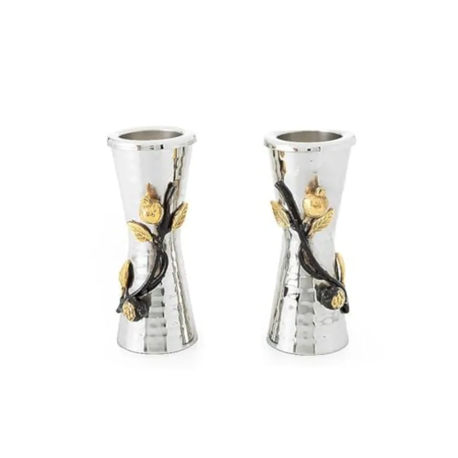 Shabbat Candle Holders for 1. Tea-Light Candles - Pomegranate Branch Accent Decor - Jewish Judaica Gift
Shabbat Candle Holders for 1. Tea-Light Candles - Pomegranate Branch Accent Decor - Jewish Judaica Gift