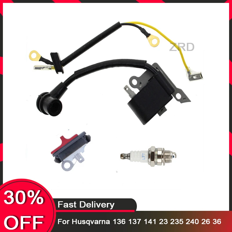 Ignition Coil For Husqvarna 136 137 141 23 235 240 26 36 Stop Switch Spark Plug
Ignition Coil For Husqvarna 136 137 141 23 235 240 26 36 Stop Switch Spark Plug