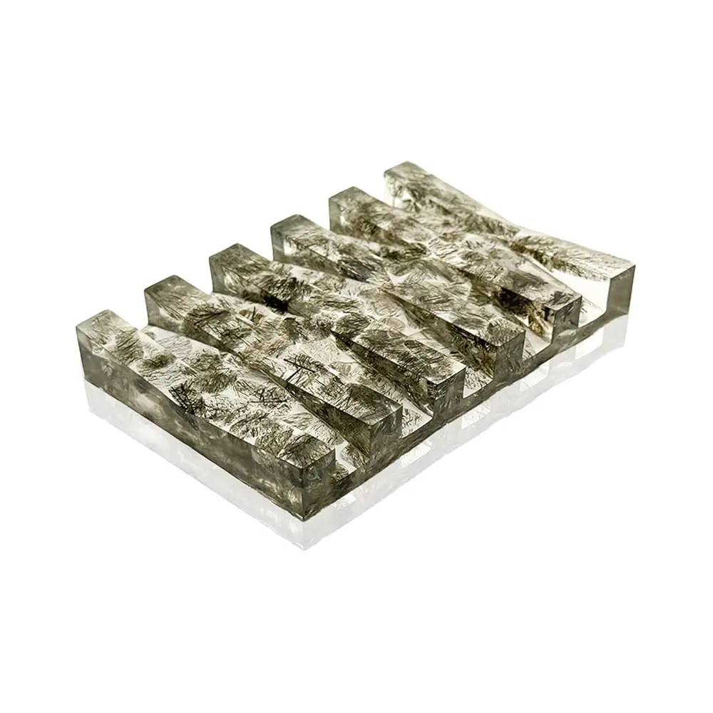 Soap Dish Rectangular Draining Holder with Natural Green Inclusions Handcrafted Bathroom Tray Modern Decor Accessory 4.33 x 2
Soap Dish Rectangular Draining Holder with Natural Green Inclusions Handcrafted Bathroom Tray Modern Decor Accessory 4.33 x 2