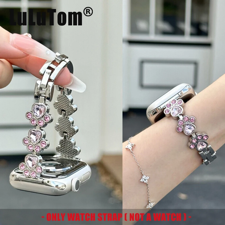 Strap For Apple Watch Series 11 10 9 8 7 6 SE 5 UItra iWatch 49/46/45/44/42/41/40/38mm Cute Cat Paw Diamond Band Woman Bracelet
Strap For Apple Watch Series 11 10 9 8 7 6 SE 5 UItra iWatch 49/46/45/44/42/41/40/38mm Cute Cat Paw Diamond Band Woman Bracelet