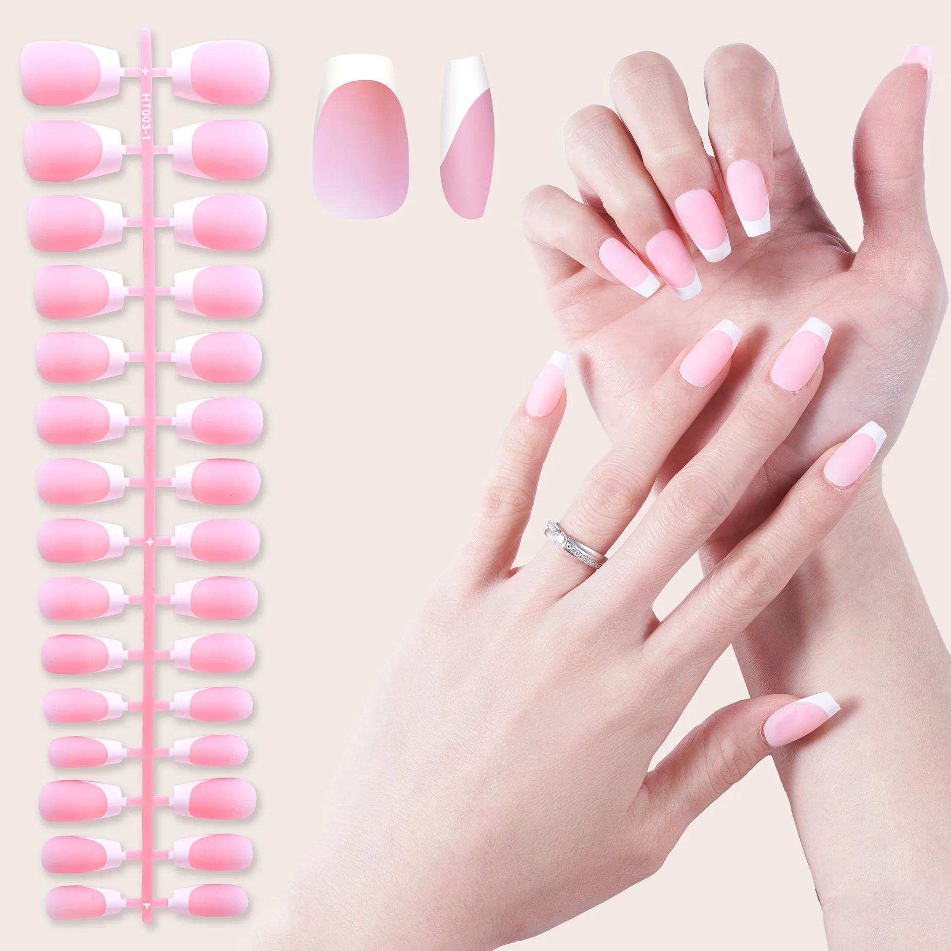 Skin feeling French wearing nail Prefabricated nail No marks Light matte Removable fake nail Finished patch French nail piece
Skin feeling French wearing nail Prefabricated nail No marks Light matte Removable fake nail Finished patch French nail piece
