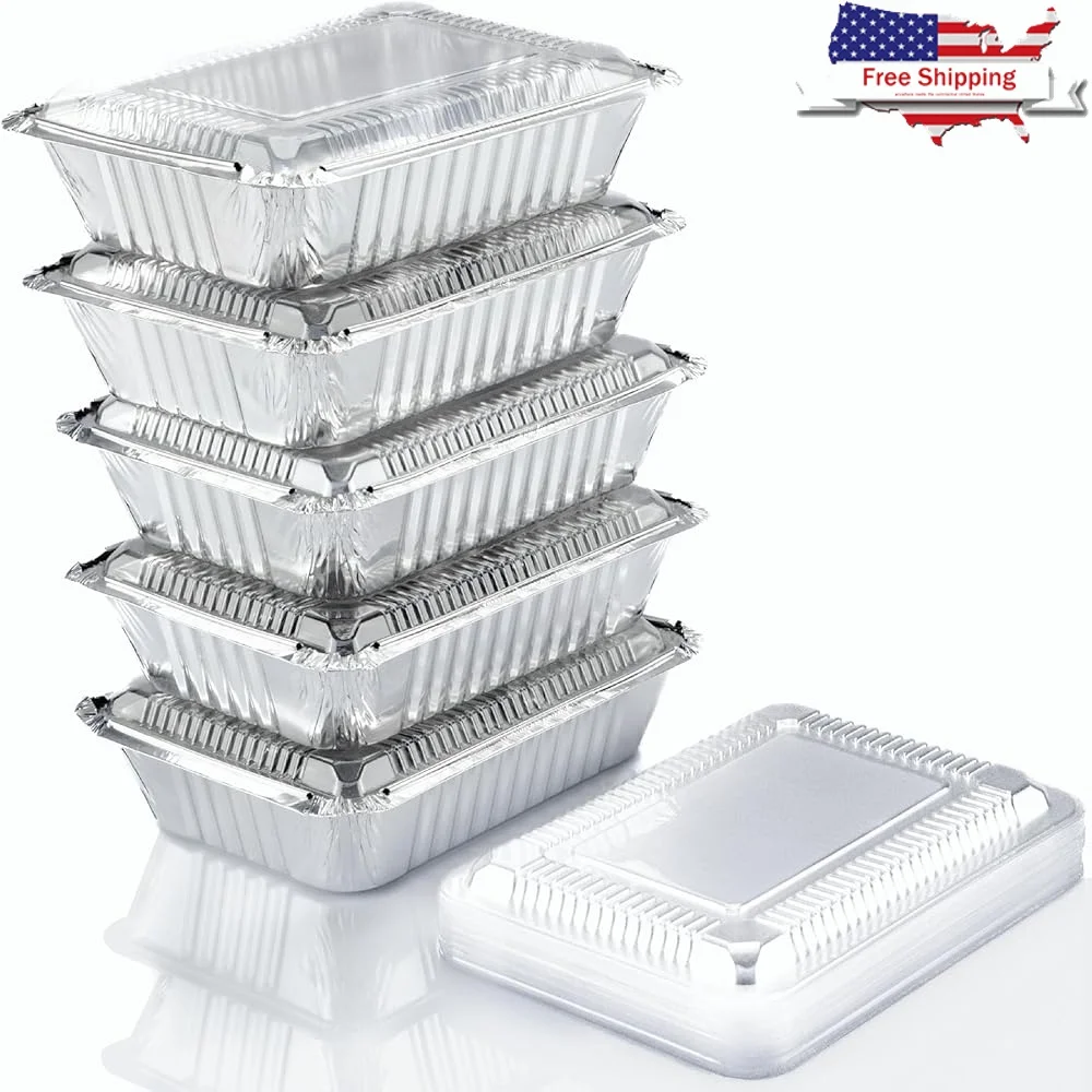 110 Pack Aluminum Containers with Lids Disposable Foil Pans Food Storage Takeout Baking Freezing Meal Prep Clear Lids
110 Pack Aluminum Containers with Lids Disposable Foil Pans Food Storage Takeout Baking Freezing Meal Prep Clear Lids