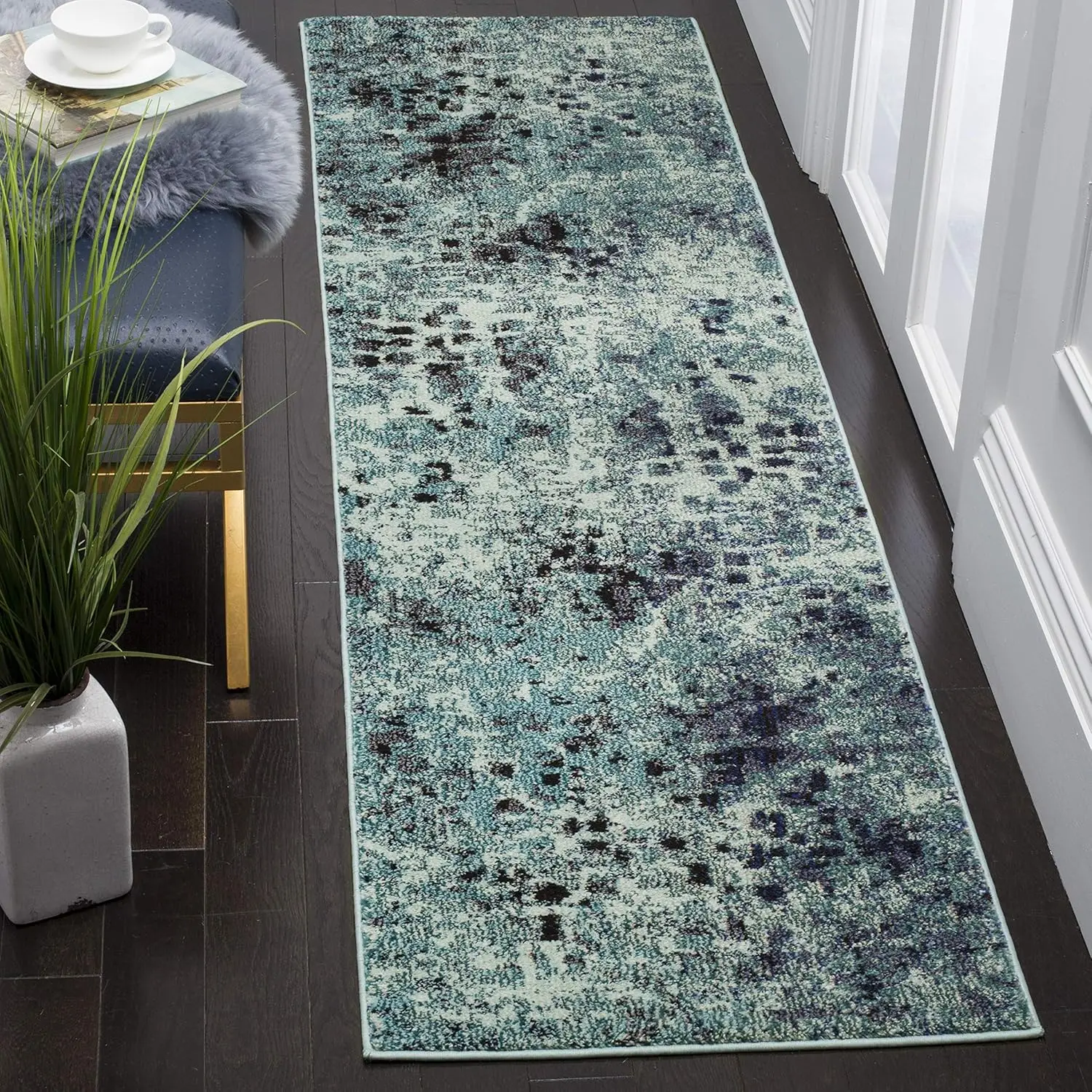 Monaco Collection Runner Rug - 2'2"" X 8', Light Blue & Multi, Boho Chic Abstract Watercolor Design, Non-Shedding & Easy Care,
Monaco Collection Runner Rug - 2'2"" X 8', Light Blue & Multi, Boho Chic Abstract Watercolor Design, Non-Shedding & Easy Care,