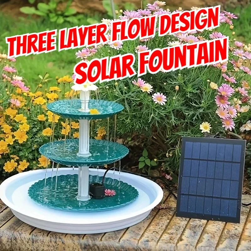 3.5W Outdoor Solar Fountain Small Ripple Three Layer Flowing Water Design Garden Solar Water Pump Bird Bath Fountain Ink Green
3.5W Outdoor Solar Fountain Small Ripple Three Layer Flowing Water Design Garden Solar Water Pump Bird Bath Fountain Ink Green