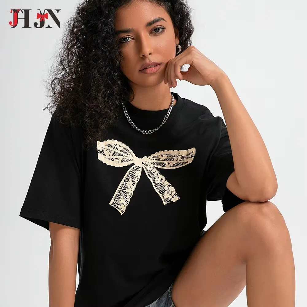 JHJN 2025 Summer Y2k Clothes Harajuku O-neck Short Sleeve Black Goth Fashion Cute Crop Top Summer Women Apricot Bow Tie T-shirt
JHJN 2025 Summer Y2k Clothes Harajuku O-neck Short Sleeve Black Goth Fashion Cute Crop Top Summer Women Apricot Bow Tie T-shirt