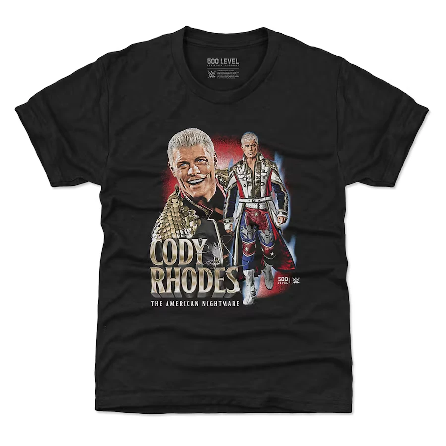 Youth Black Cody Rhodes USA Nightmare Retro T-shirt Simple and Fashionable Sweat Absorbing Breathable Suitable for Daily Leisure
Youth Black Cody Rhodes USA Nightmare Retro T-shirt Simple and Fashionable Sweat Absorbing Breathable Suitable for Daily Leisure