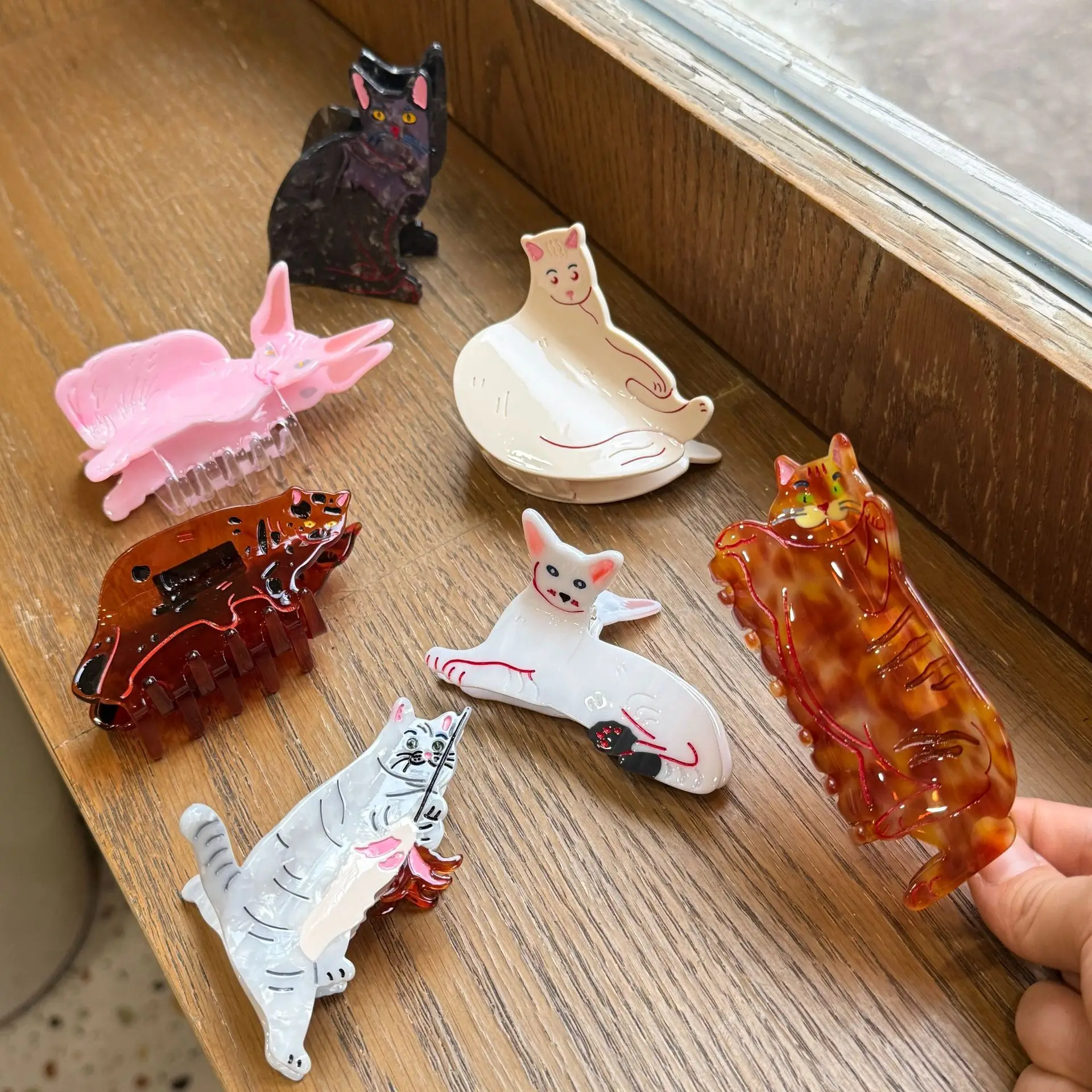 DS Cute Cartoon Savannah Cat Hair Claw Animal Cats Acetate Claw Clips Trendy Hair Clips for Women Girls Hair Accessories
DS Cute Cartoon Savannah Cat Hair Claw Animal Cats Acetate Claw Clips Trendy Hair Clips for Women Girls Hair Accessories