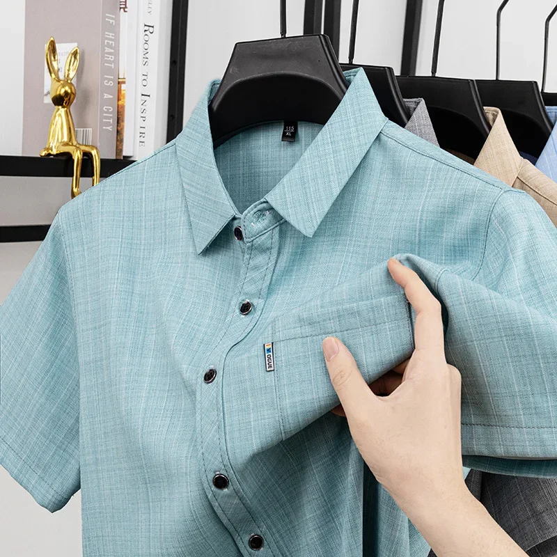 Mens Casual Linen Look Plaid Polo Shirts Short Sleeve Tops Soft Breathable Fashion Shirts with Chest Pocket
Mens Casual Linen Look Plaid Polo Shirts Short Sleeve Tops Soft Breathable Fashion Shirts with Chest Pocket