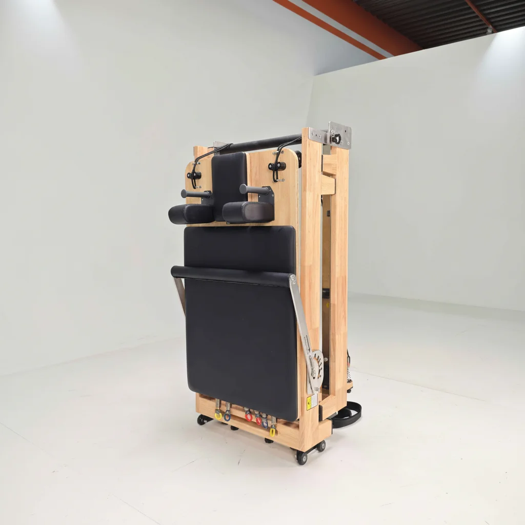 Commercial Foldable Oak & Aluminum Pilates Reformer for Studio
Commercial Foldable Oak & Aluminum Pilates Reformer for Studio
