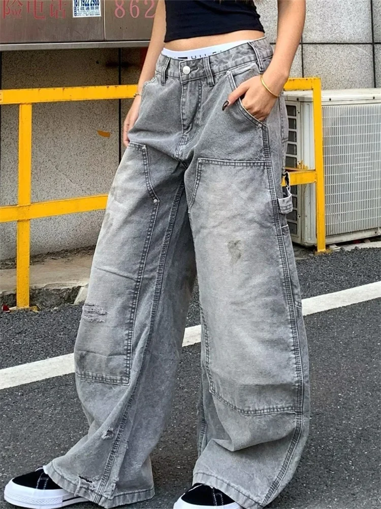American High Street Vintage Patchwork Straight Cargo Jeans Men 2025 New Washed Relaxed Fit Rugged Utility Denim Pants
American High Street Vintage Patchwork Straight Cargo Jeans Men 2025 New Washed Relaxed Fit Rugged Utility Denim Pants